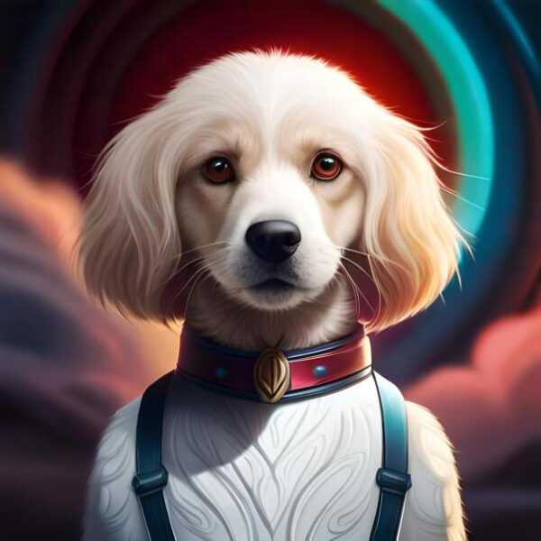 Imagen de un perrito en un estilo especial creada con Inteligencia Artificial.